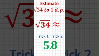 Estimating Square Roots Instantly  Maths Trick [upl. by Cohlette]