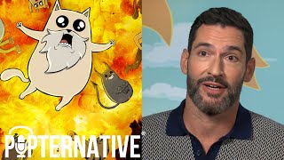 Tom Ellis compares working on Exploding Kittens to Lucifer Netflix [upl. by Mcgray]