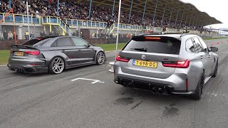 Modified Cars Drag Racing  M5 F90 Competition vs RS3 Widebody vs BRABUS 700 vs R8 V10 vs Golf 8 R [upl. by Nesaj]