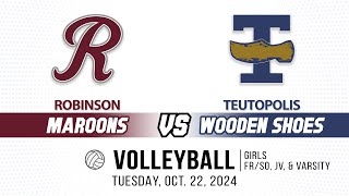 Maroons vs Teutopolis Wooden Shoes  10222024 FS JV amp Varsity Volleyball [upl. by Licna178]