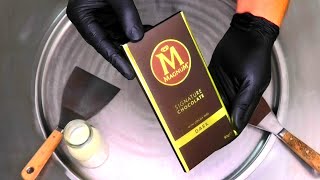 MAGNUM Ice Cream Rolls  MAGNUM Signature Chocolate Ice Cream Recipe  fried rolled Ice Cream  ASMR [upl. by Ness144]