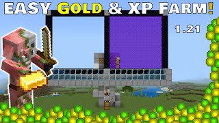 The EASIEST Gold amp XP Farm Minecraft Bedrock 121 MCPEXboxPSSwitchPC [upl. by Ahsiet]