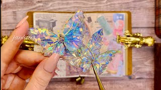 ASMR 반짝이는 나비로 짧은 다꾸하기 asmr scrapbooking journal collage scrapbookinglayouts 빈티지다꾸 [upl. by Nnylecoj]