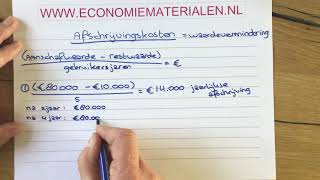 Het berekenen van de afschrijvingskosten economiematerialen [upl. by Odlabu876]