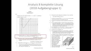 Abi Bayern Mathe 2018 Lösung Analysis Teil B  Gruppe 1 komplett alle Aufgaben [upl. by Giacinta]