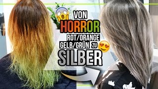 Haare SILBER FÄRBEN  wir färben meine Haare SilberGrau 😱 [upl. by Alleyn]