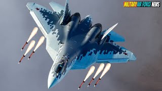 Sukhoi SU57 Stealth FighterJet Cobra Maneuver and Sound from Su57 [upl. by Annoval]