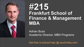 Frankfurt School of Finance amp Management MBA Program amp Admissions Interview with Prof Adrian Buss [upl. by Imoen]