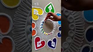 Beautiful Rangoli Tricks by Sangeeta Deepavali Sankranti Dhanteras and Diwali Simple Rangoli [upl. by Seow]