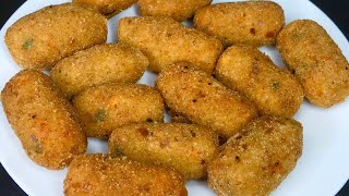 rice cutlet recipe  leftover rice cutlet recipe  rice aloo cutlet  healthy snacks recipe [upl. by Nyrraf]