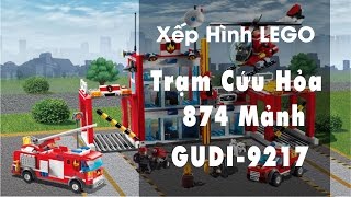 Đồ chơi LEGO Trạm Cứu Hỏa Gudi 9217Asun unboxing Gudi Lego 9217 [upl. by Ahsilem823]