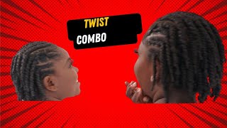 Cornrows and Twist Combo Half Cornrows half twist [upl. by Talie639]