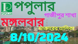 08 October 2024 Doctor list at popular diagnostic gazipur branch [upl. by Llovera268]