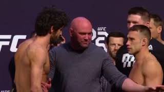 UFC 223 ZABIT MAGOMEDSHARIPOV VS KYLE BOCHNIAK very intense Stare down [upl. by Netfa]