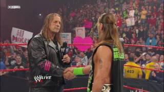 Raw Guest Host Bret Hart calls out Shawn Michaels [upl. by Culbert438]