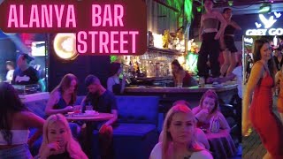 alanya nightlife walking tour 4K UHD alanya bar street  alanya city center turkey travel [upl. by Phillis]