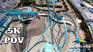 Emperor Front Row POV 5K  SeaWorld San Diego 2023 [upl. by Tor]