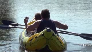 INTEX Inflatable Kayak Explorer K2 Canoe  First run Review [upl. by Earahc]