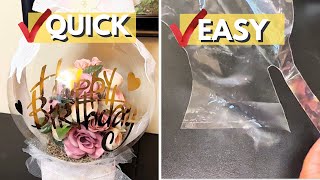 How To Put FLOWERS 💐 IN A BALLOON FOR BEGINNERS 🤩 tutorial balloon gift [upl. by Centeno]