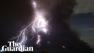 Taal volcano lightning and giant plumes of smoke with explosive eruption forecast [upl. by Gib998]