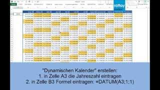 plasticzulu  Dynamischer Kalender mit Excel erstellen [upl. by Judah840]