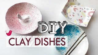 Air Dry Clay Trinket Tray  Dishes [upl. by Evadne467]