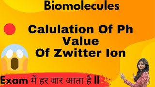 How To Calculate PH Value Of Zwitter Ion  Amino Acids  Biomolecules  Class 12 😱😱🔥🔥 [upl. by Mccormick]