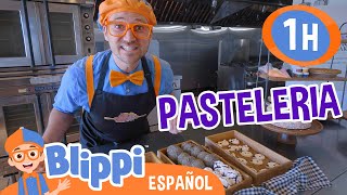 Blippi visita una pasteleria🍰 Canciones Infantiles🎵 Juega y aprende  Moonbug Español  Blippi [upl. by Tildi]