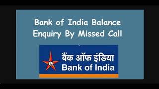 Bank of India Balance Enquiry Number in Hindi Bank of india ka balance kaise check kare [upl. by Frayne]