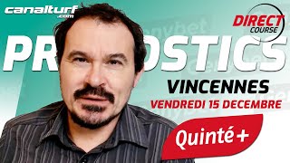 Pronostic Quinté et des courses PMU du Vendredi 15 décembre 2023  En partenariat avec GenybetTurf [upl. by Yablon]