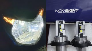 Novsight Bike Led Headlight Bulb H4 Socket Model  A500 N57 H4S [upl. by Avika388]