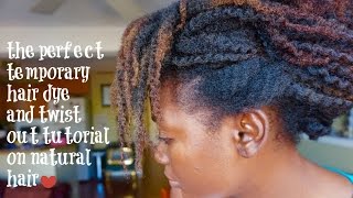 Temporary Hair dye and a Twist out tutorial on Natural hair [upl. by Inobe]