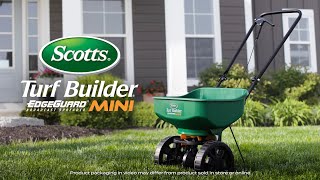 How To Use Scotts® Turf Builder® Edgeguard® Mini Broadcast Spreader [upl. by Miche]