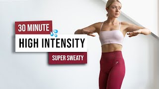 30 MIN ALL STANDING HIIT Workout  Super Sweaty No Equipment No Repeat HIIT Home Workout [upl. by Clova]