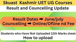 Skuast UG Notification For Result And Councelling [upl. by Bekah]