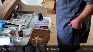 Taille Douce  Encre taille douce maison version 2 homemade intaglio ink 20 [upl. by Ugo]