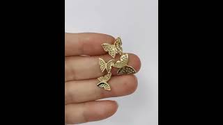 925 Sterling Silver White Gold Plated Micron Pave 4 Butterflies Charm Pendant For Women [upl. by Tserrof]