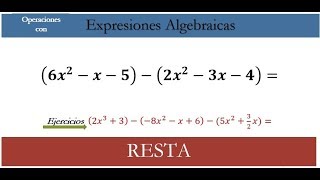 Resta de Expresiones Algebraicas  Ejercicios [upl. by Aleacem]