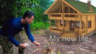 Clearing the grass and building a house in the forest Starting a new life  Trung Anh TV  Part 1 [upl. by Wait]