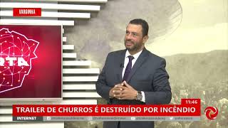 Trailer de churros é destruído pelo fogo em Varginha [upl. by Hatfield854]