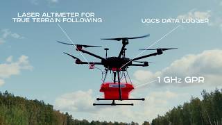 Drone equipped with 1 GHz Ground Penetrating Radar for small objects detection [upl. by Valer]