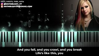 Avril Lavigne  Complicated  piano karaoke cover [upl. by Buna]