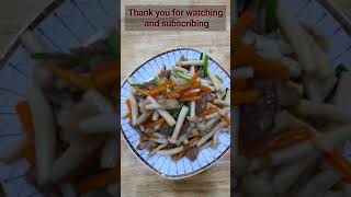 Stirfry shimeji mushroomseasy to cook Chinese food  180 DAYS FOOD [upl. by Leuname]