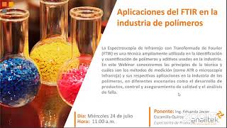 Aplicaciones del FTIR en la industria de polímeros  Webinar IampR [upl. by Nauqram]