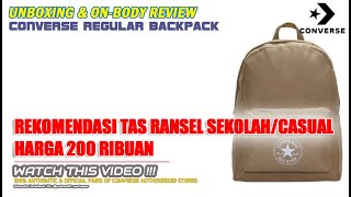 Unboxing amp review CONVERSE ALL STAR REGULER CASUAL BAG BACKPACK KHAKI UNISEX 100 ORIGINAL ASLI [upl. by Miche]