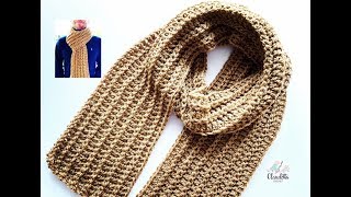 HOW to crochet MENS SCARF  Beginner [upl. by Eiduj]