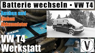 VW T4 Batterie wechseln • Ausbau und Einbau Akkumulator • DIY Werkstatt • Bulli T4 [upl. by Ateekal]