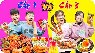 Đại Chiến Đồ Ăn Vặt Cổng Trường Cấp 1 Vs Cấp 3 ♥ Min Min TV Minh Khoa [upl. by Damek]