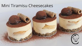 BEST Mini Tiramisu Cheesecakes Topped with Dark Chocolate Ganache Truffles Easy Make Ahead Dessert [upl. by Waller]