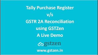 GSTR 2A Reconciliation in Tally in 10 minutes How to reconcile purchase with GSTR 2A [upl. by Akirahs]